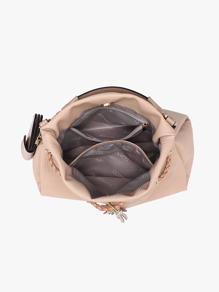 M2815 Aaliyah Pleated Drawstring Bucket Bag w/ Removable Coin Pouch