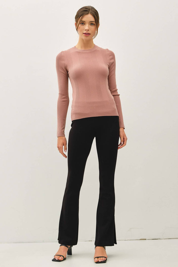 BASIC PATTERNED KNIT SWEATER
