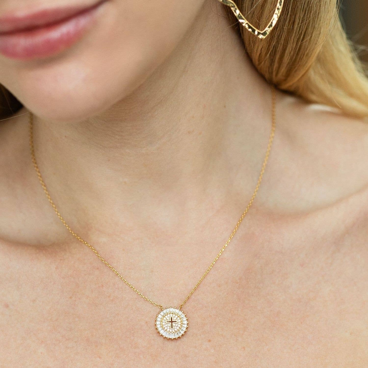 Shimmering Cross Necklace