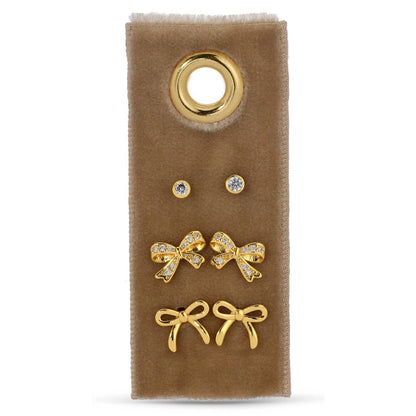 Bow Velvet Stud Set