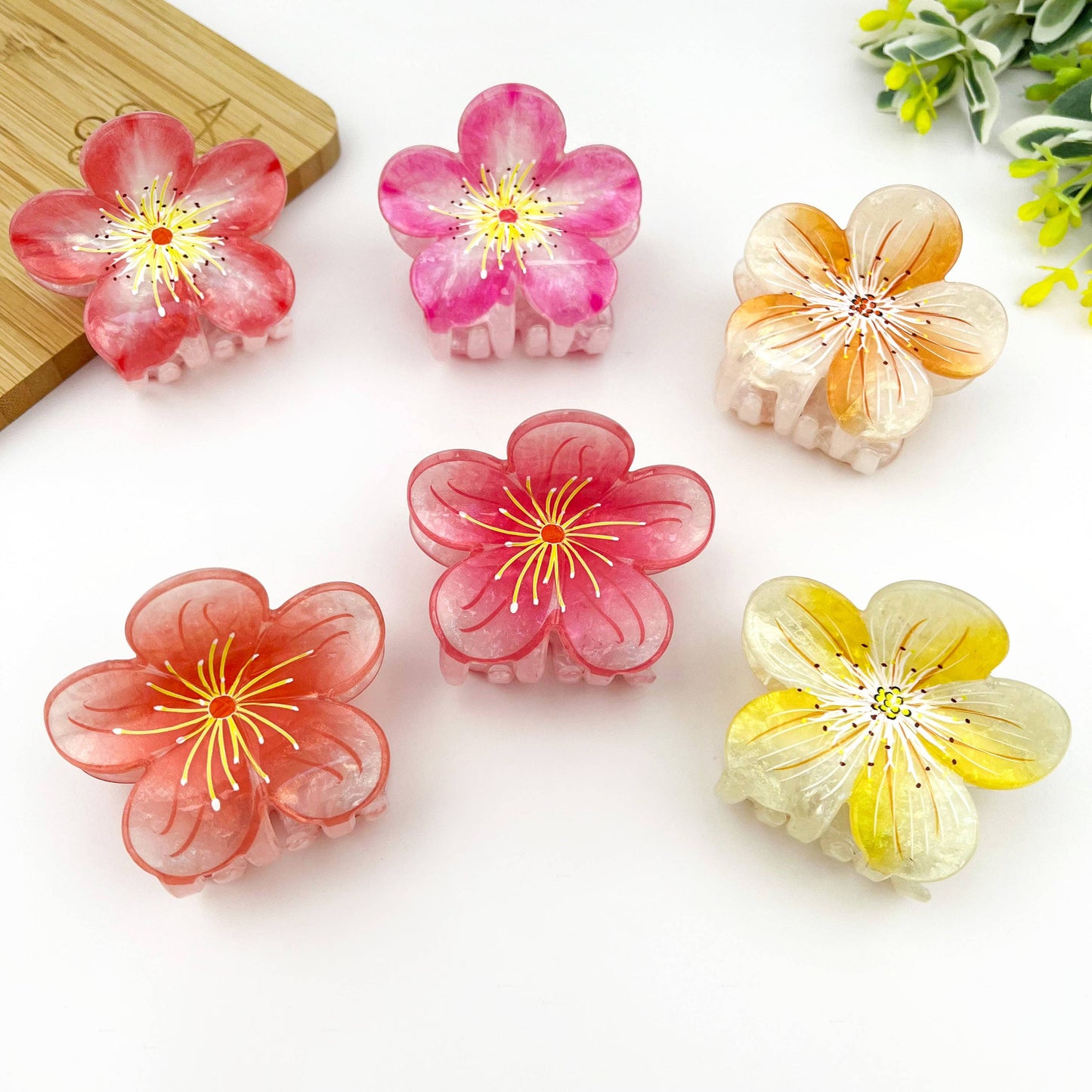Sweet Plum Blossom Hair Claw Clip, Vacation Hair Clip