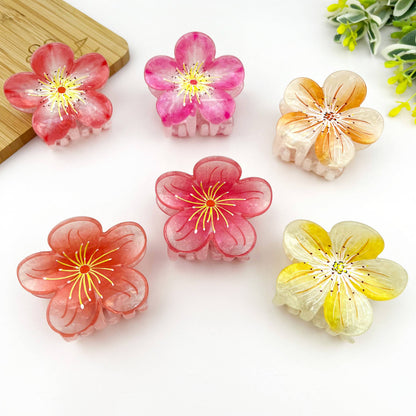 Sweet Plum Blossom Hair Claw Clip, Vacation Hair Clip