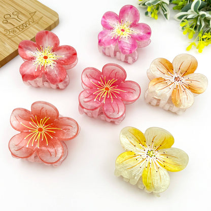 Sweet Plum Blossom Hair Claw Clip, Vacation Hair Clip