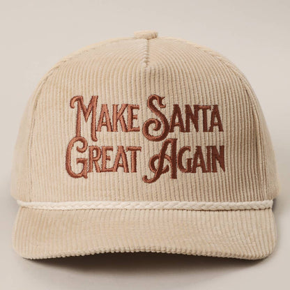 MAKE SANTA GREAT AGAIN Corduroy Rope Trucker Hat