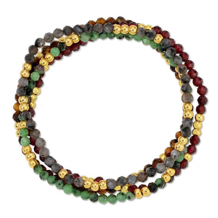 Assorted Stone Or Shell Stretch Bracelets With Beads