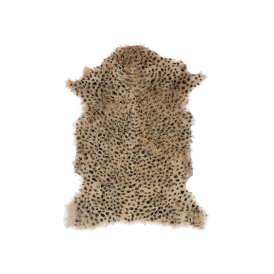 Fur Rug with Leopard Print