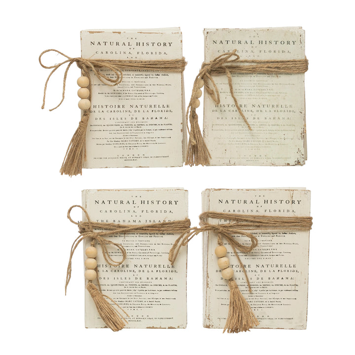 Wood Block Faux Books with Saying