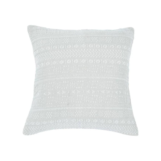Woven Cotton Embroidered Pillow, Polyester Fill