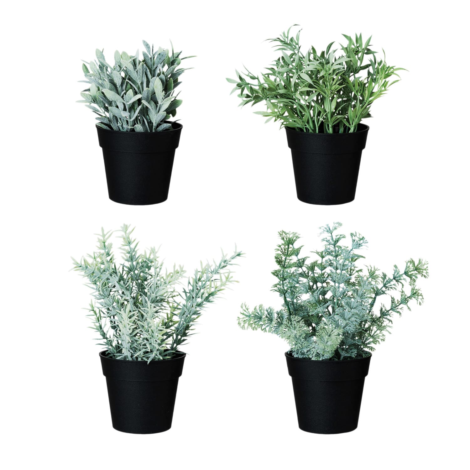 artificial herb plants in pots Faux Herbs in Plastic Pots, 4 Styles