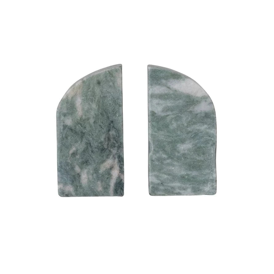 Marble Bookends, Green Melange