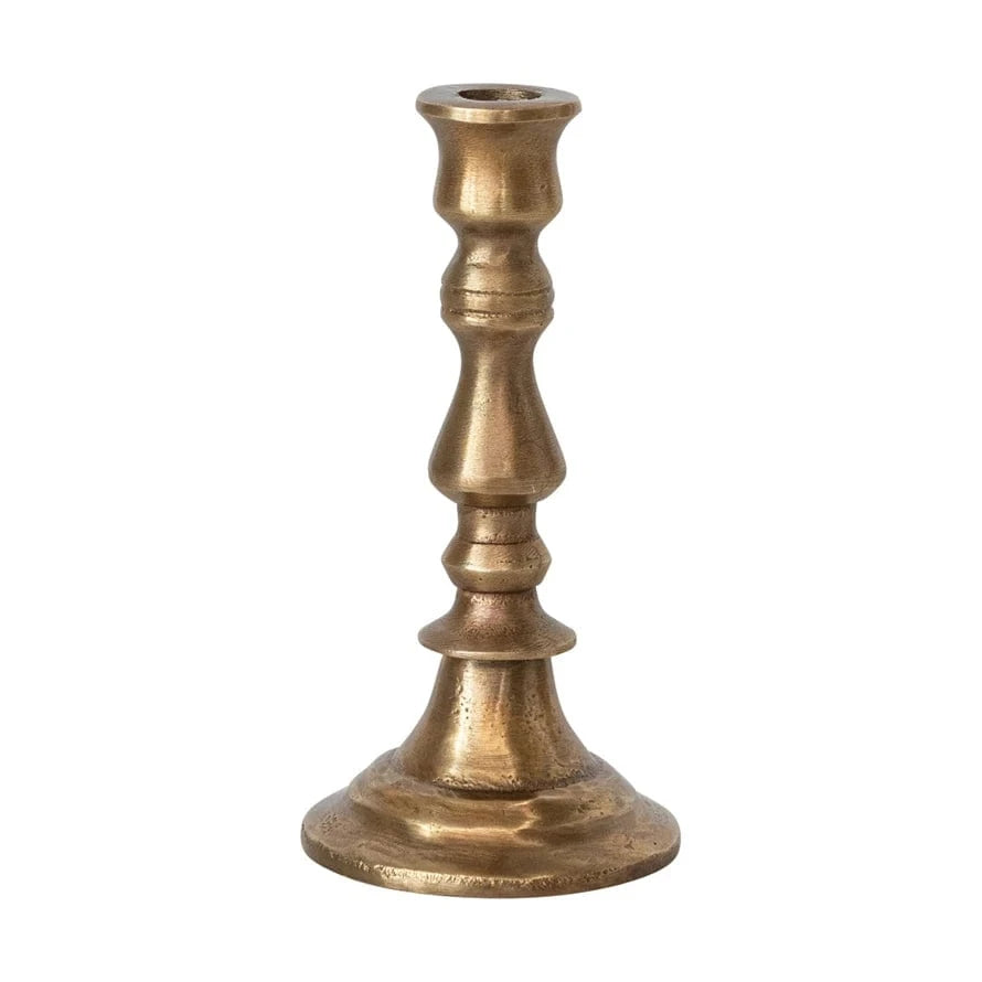 Cast Aluminum Taper Holder, Antique Brass Finish (Holds 1/2" Taper)