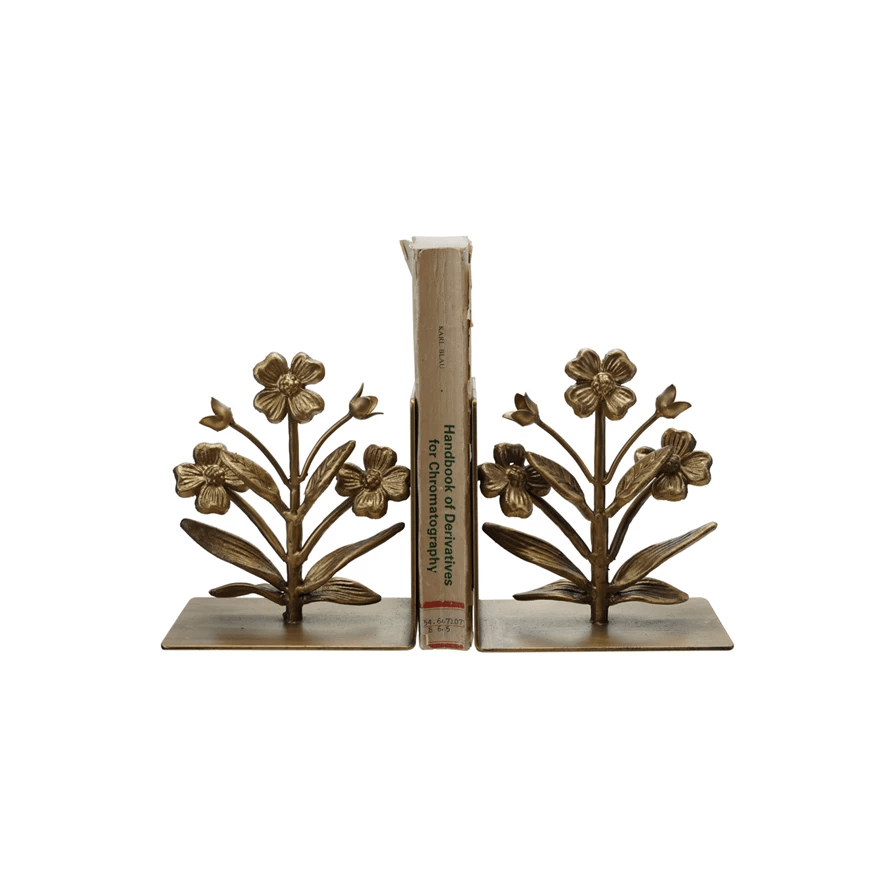 Floral Cast Iron Bookends