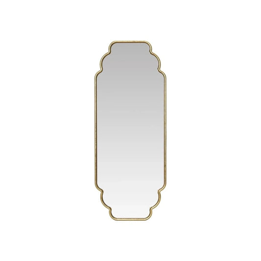 Metal Framed Scalloped Wall Mirror, Gold Finish
