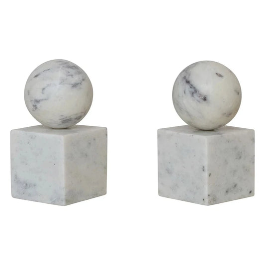 Marble Geometric Bookend