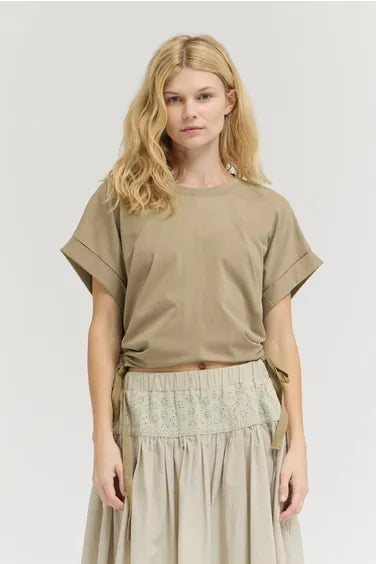 Soft Cotton Side Scrunch Tee