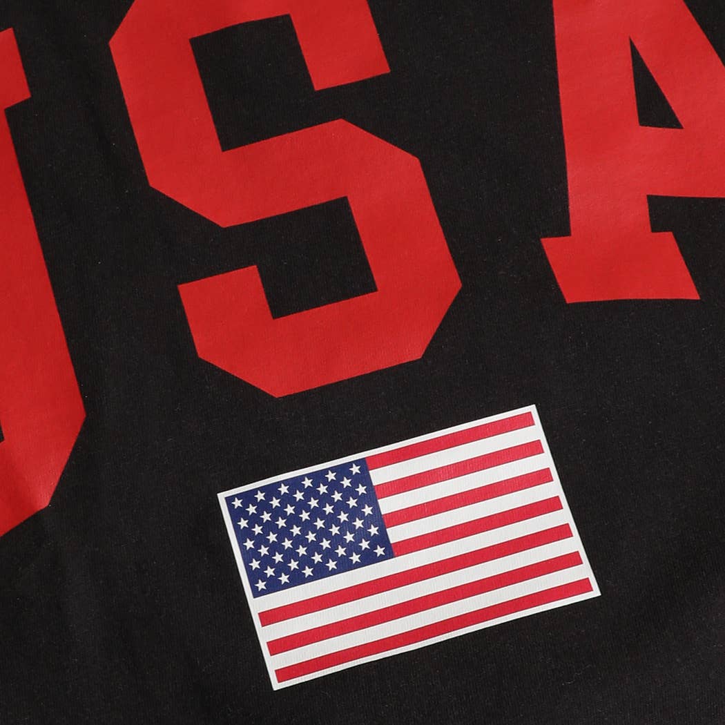 **Pre-Order**  USA American Flag Varsity Garment-Dyed Heavy Cotton T-Shirt