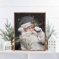 Grayscale Santa Claus Art Print