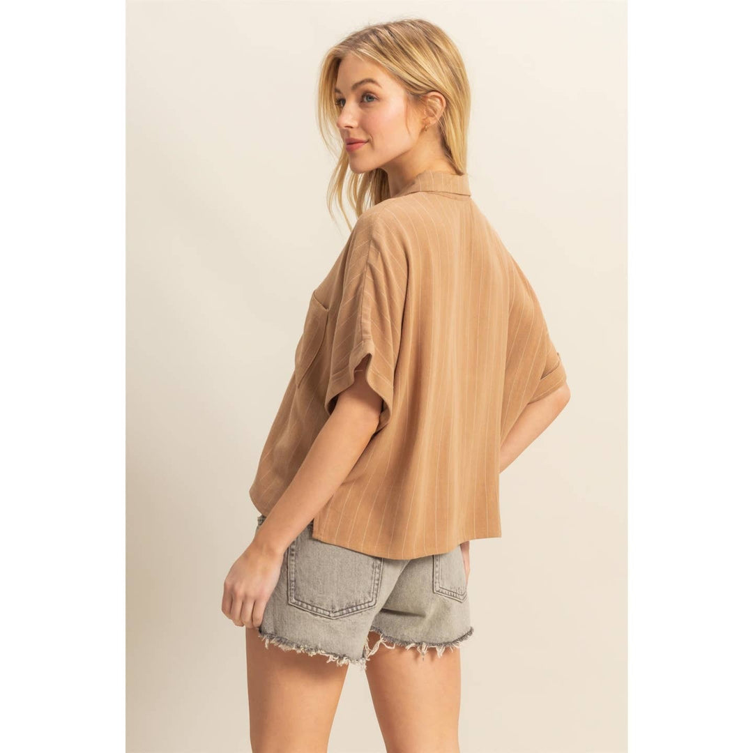 Linen Striped Button Down Shirt