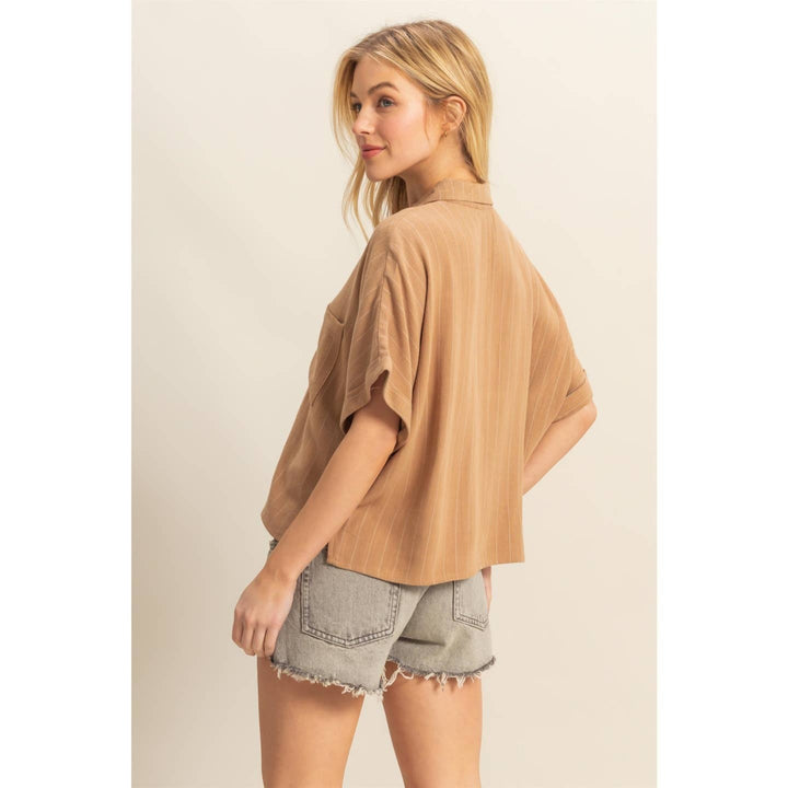 Linen Striped Button Down Shirt