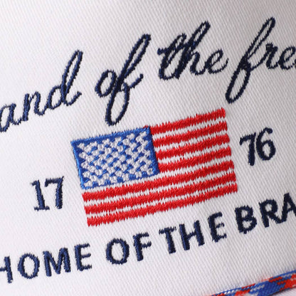 **Pre-Order**  Land of the Free Embroidered USA Rope Trucker Hat