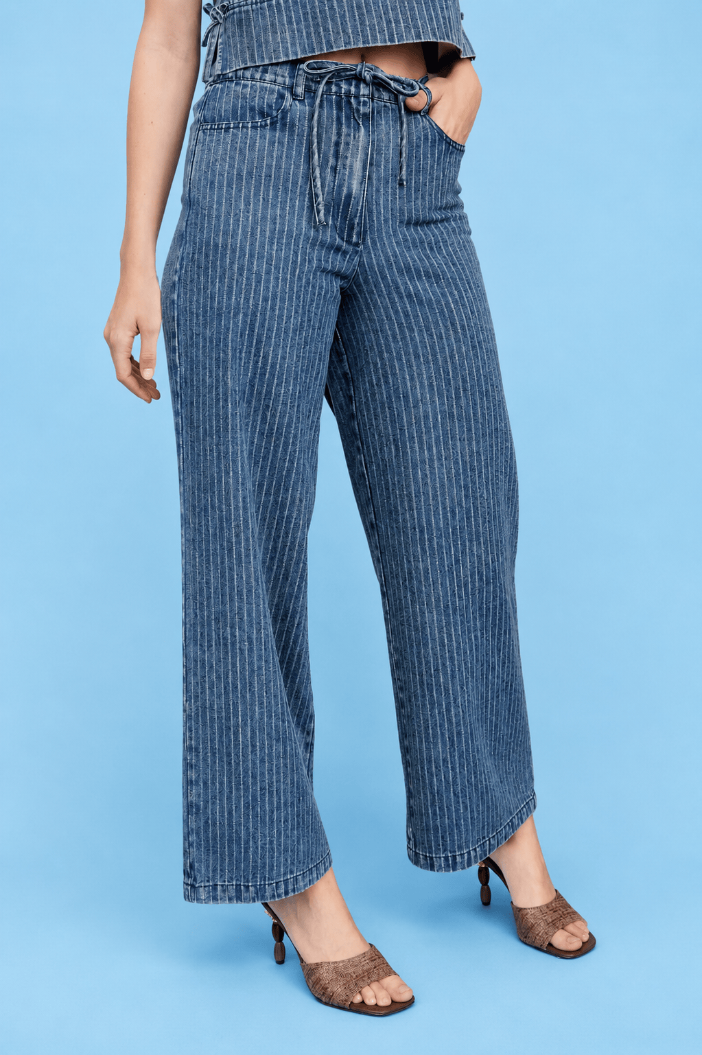 Stripe Washed Denim Jeans