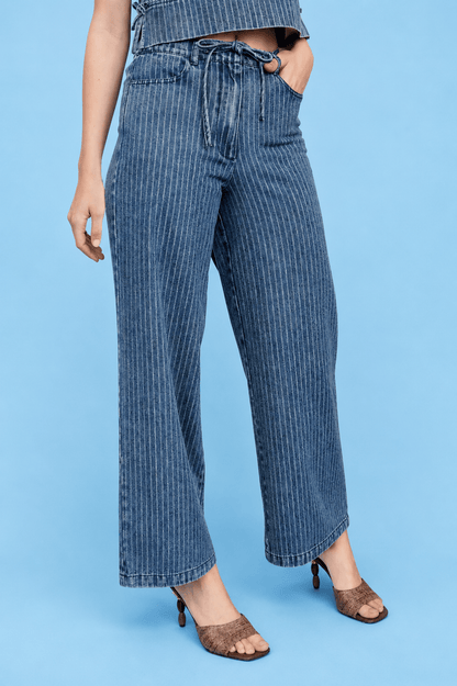Stripe Washed Denim Jeans