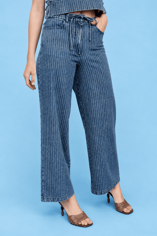 Stripe Washed Denim Jeans