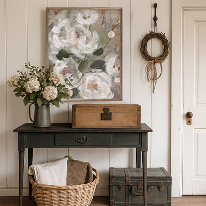 White Rose Blush Garden By Carol Robinson