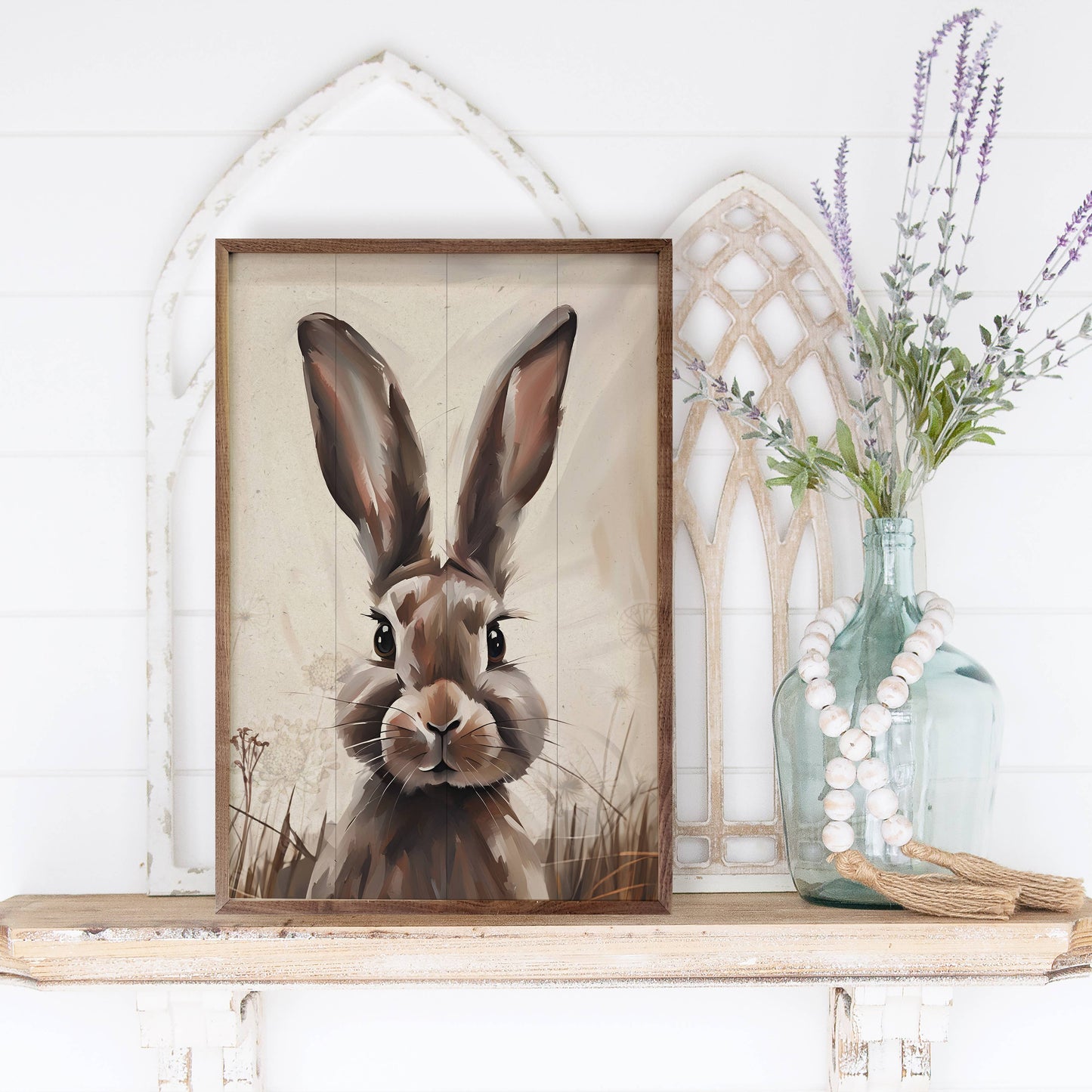 Peeking Brown Rabbit Art Print