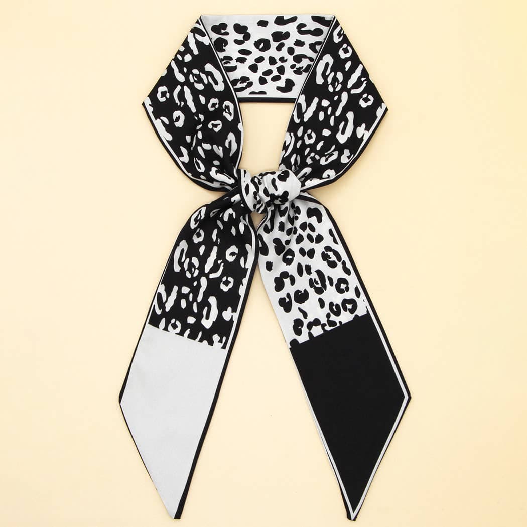 Floral Letter Print Scarf – Headband & Bag Strap_CWASC0061