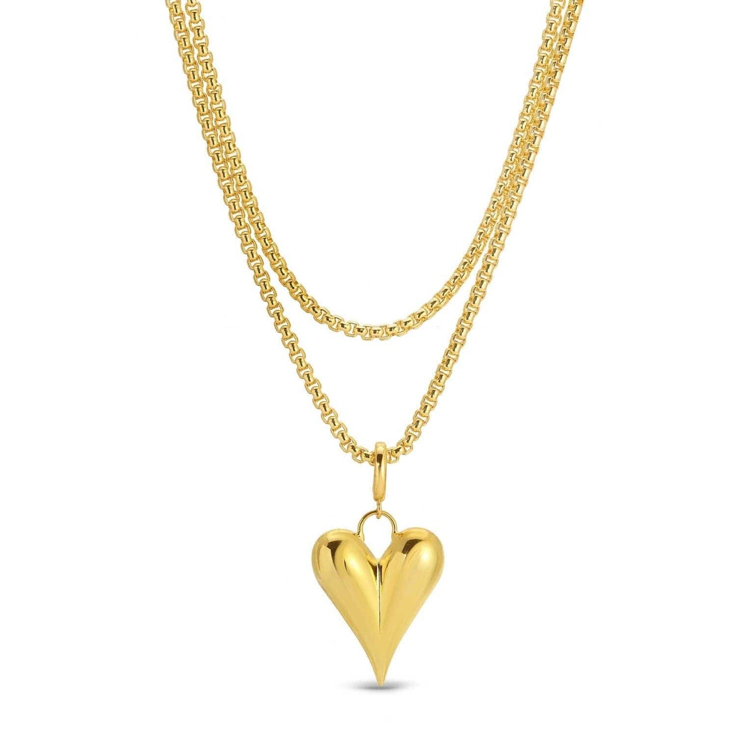 Long Or Doubled Up Elongated Bubble Heart Necklace