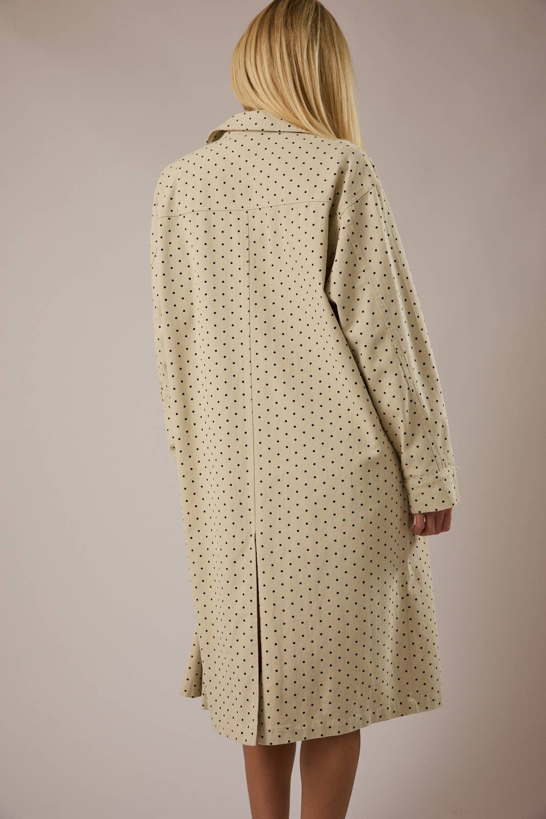 Polka Dot Denim Coat