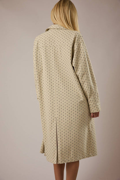 Polka Dot Denim Coat