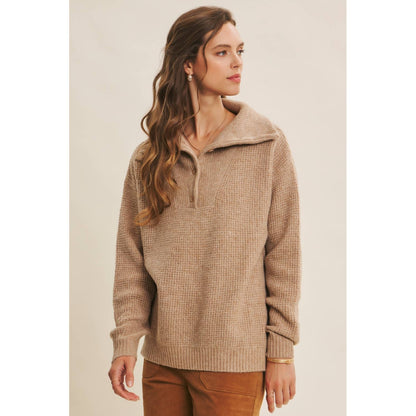 Essential Wool Waffle Knit Pullover Sweater