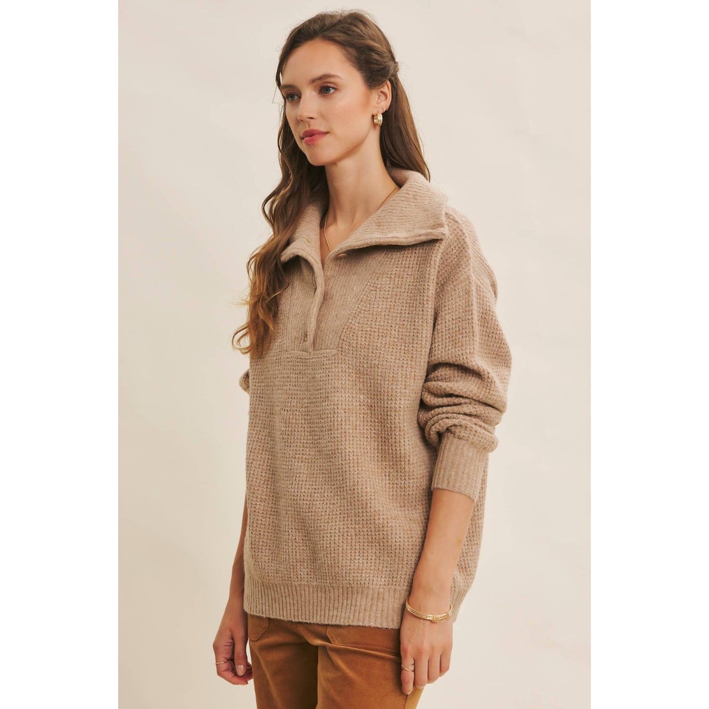Essential Wool Waffle Knit Pullover Sweater