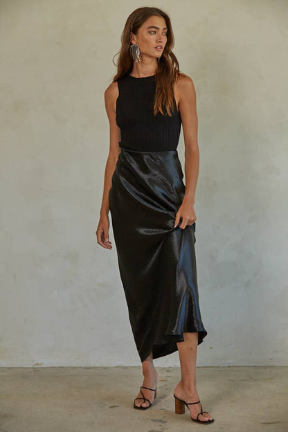 Ribbed Boat Neck Sleeveless Top
