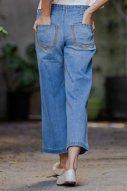 Whipstitch Pocket Cropped pants