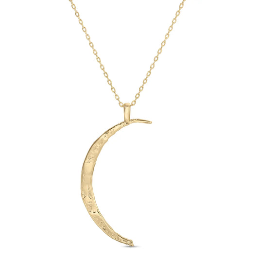 Gilded moon pendant necklace