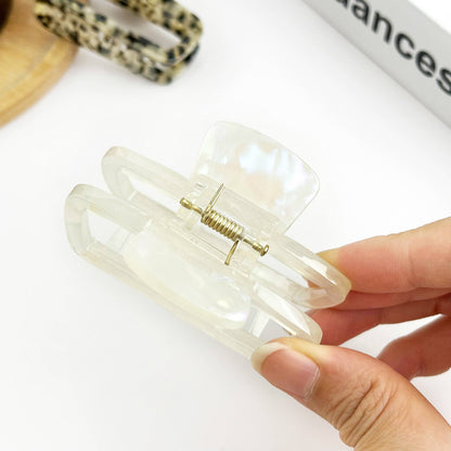 Classic Rectangle Hollow Claw Clip, Acetate Square Hair Clip