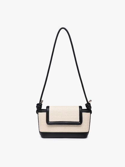 Oaklynn Straw Crossbody w/ Twisted Strap & Snap Closure Purse