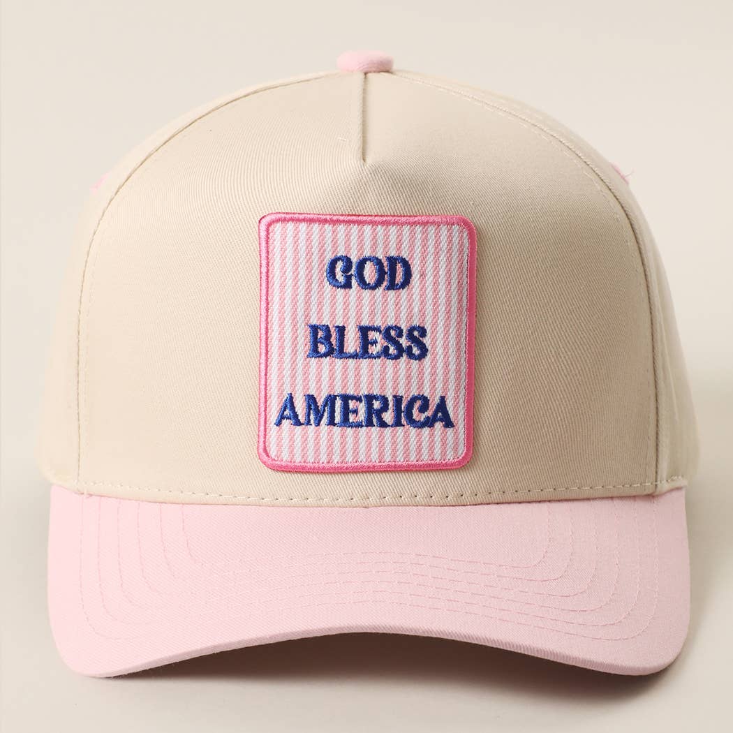 **Pre-Order**  GOD BLESS AMERICA Embroidered Patch Two Tone Trucker Hat