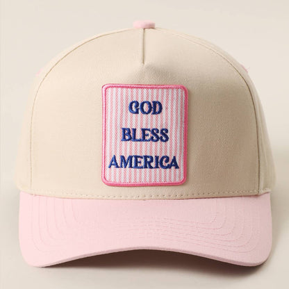 **Pre-Order**  GOD BLESS AMERICA Embroidered Patch Two Tone Trucker Hat