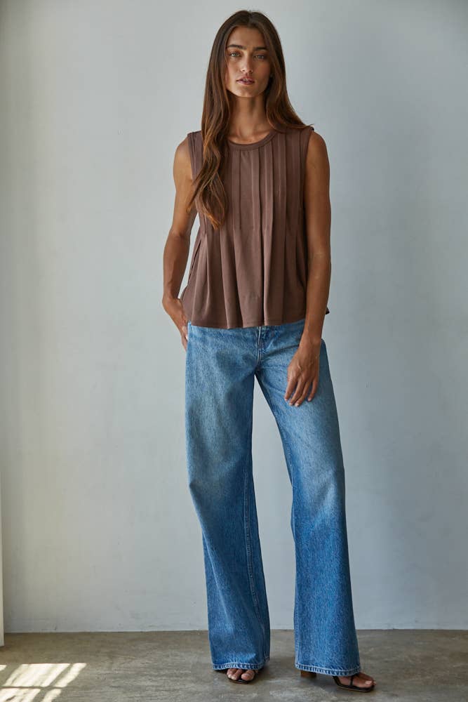 Jersey Round Neck Sleeveless Top