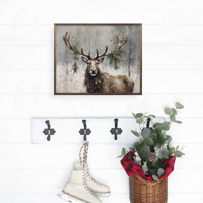 Holiday Caribou Art Print