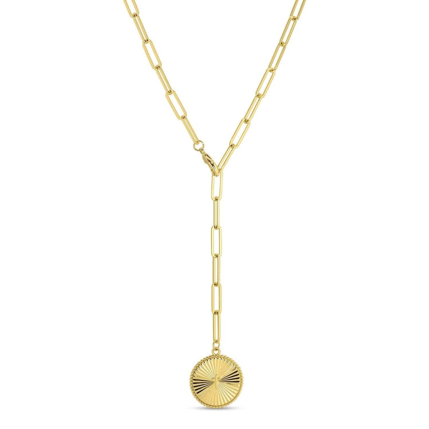 Adjustable Lariat Cross Accented Pendant Necklace