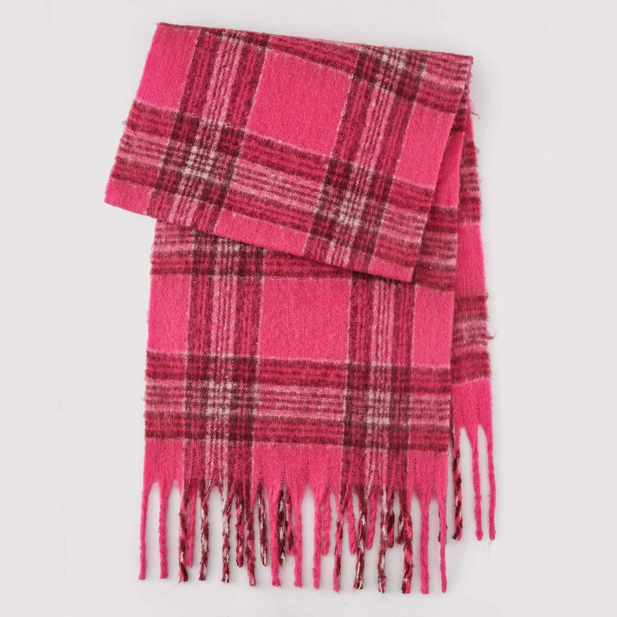 Trendy Plaid Thicken Warm Tassel Knit Scarf MK2BLW6W6NSW75