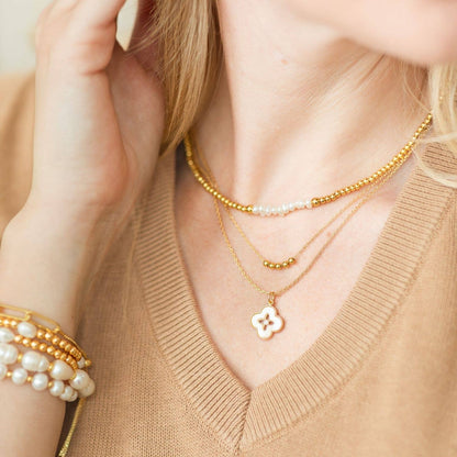 Sale - Simple Layered Quatrefoil Necklace