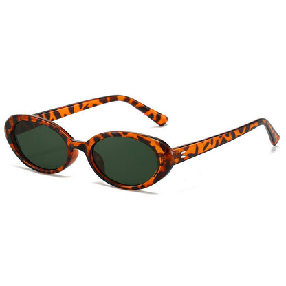 RETRO SMALL OVAL FRAME SUNGLASSES_CWASG0479: BROWN1 / (OS) 2