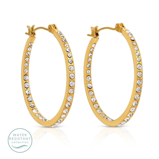 Latch Back Water Resistant CZ Hoops