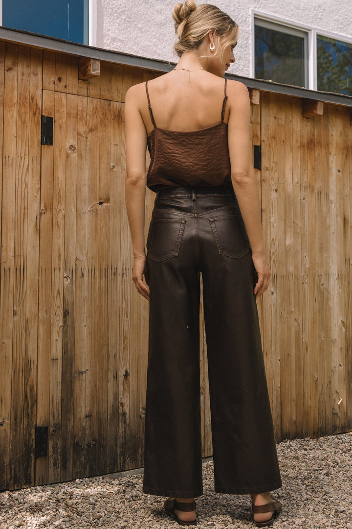 Distressed PU Pants